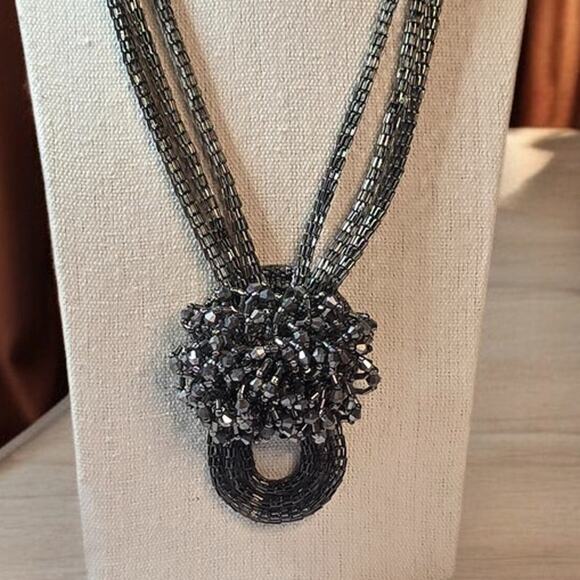 Statement Brown Antique Tone Multi-Strand Necklace - Picture 2 of 6